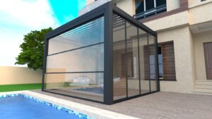 Гильотинные стеклянные балконные системы